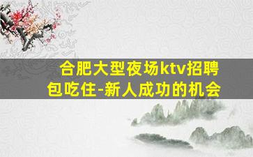 合肥大型夜场ktv招聘包吃住-新人成功的机会
